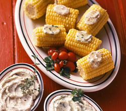 Grilled corn on the cob is popular fare at family reunions.